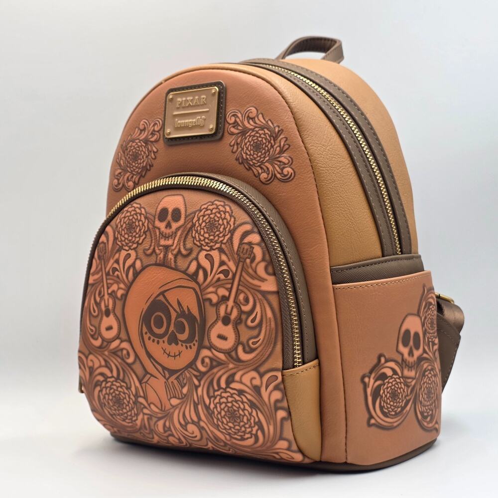 Loungefly Disney Pixar Coco Floral Miguel Tonal Mini Backpack New - Picture 3 of 11